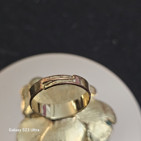 Large Turquoise Flower Ring with earings - Picture 3 of 9